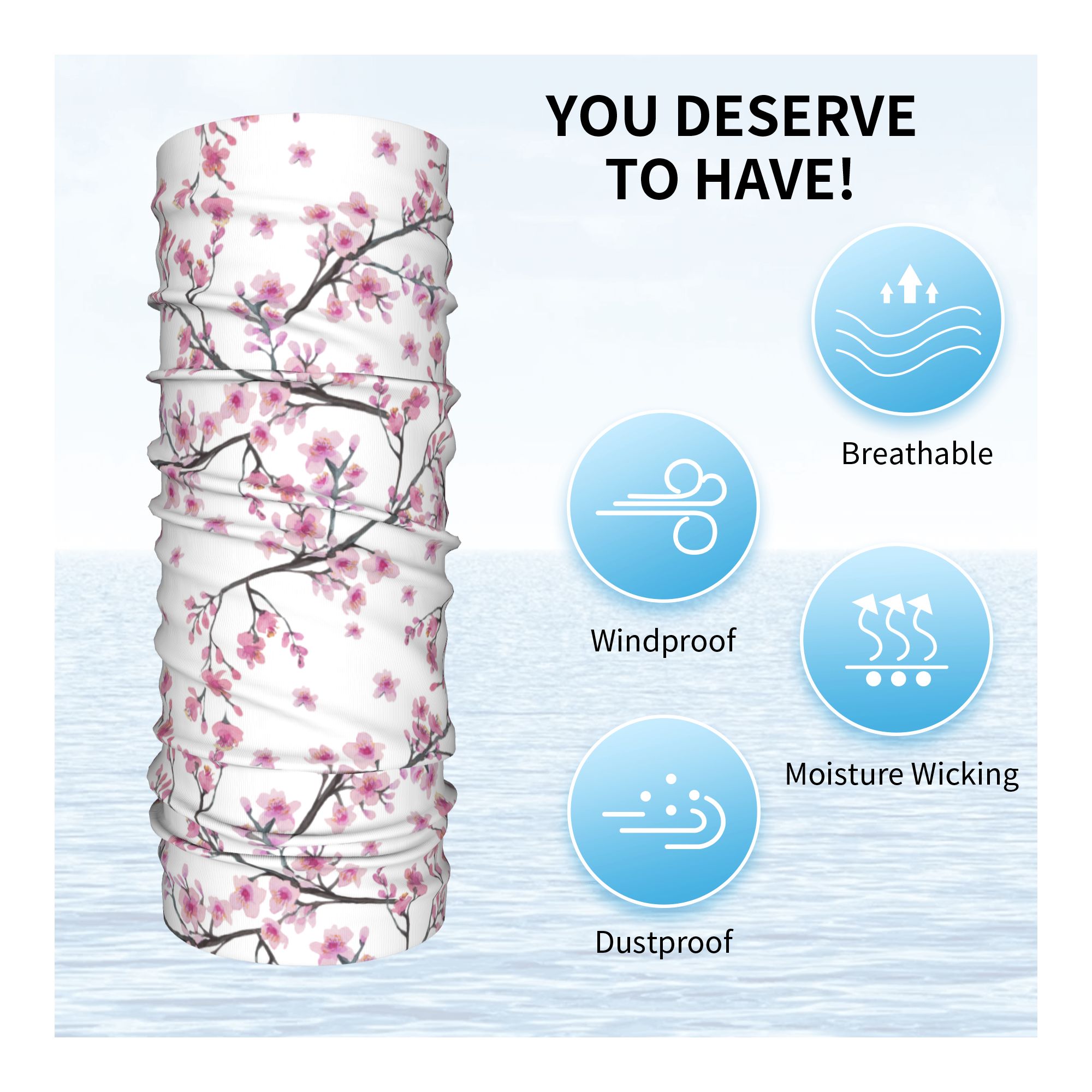 Japan Sakura Cherry Blossoms w - Neck Gaiter Face Cover review and price