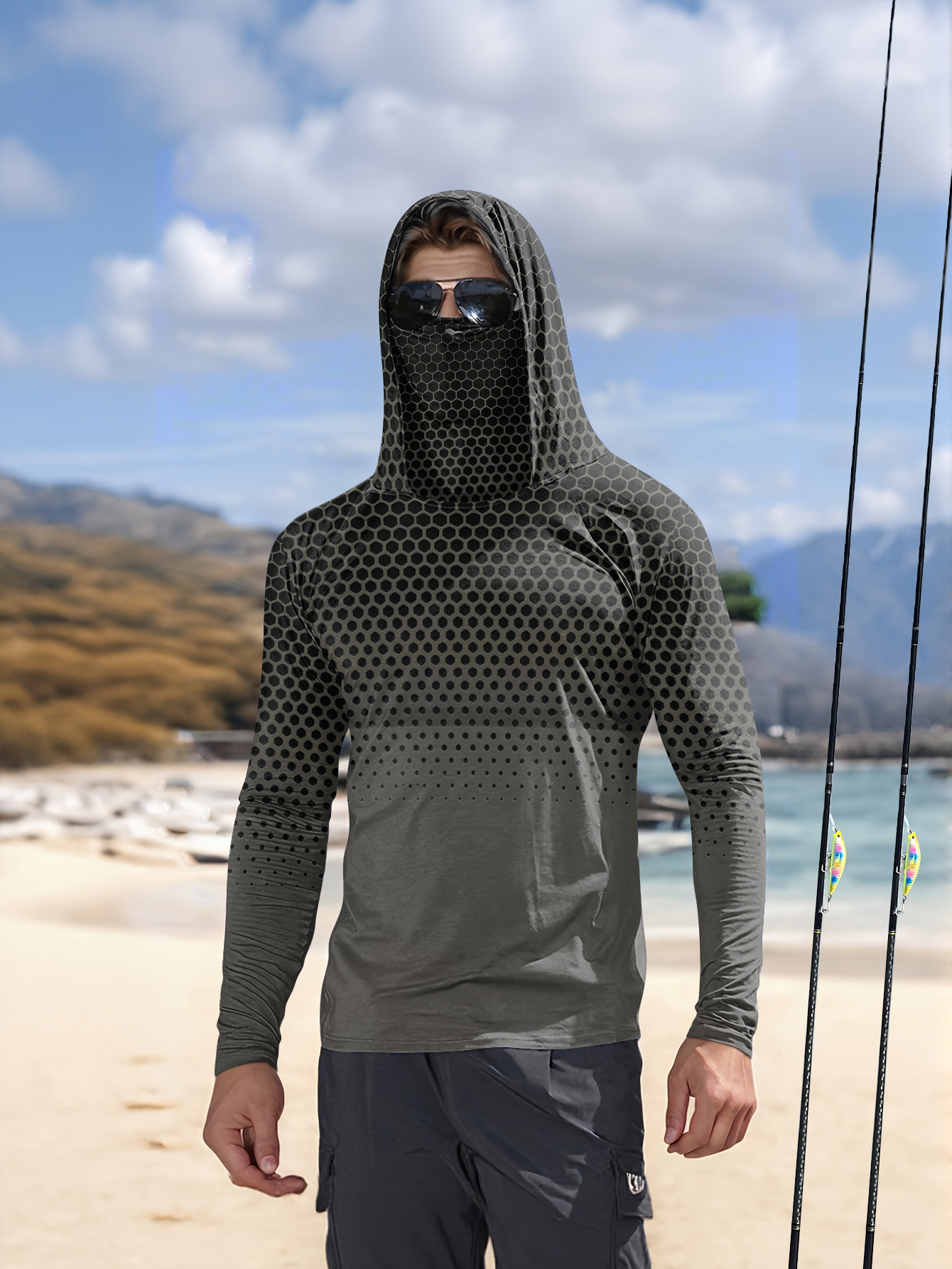 Men Summer UPF50+ Fishing Hood - Sports Mask Breathable review and price