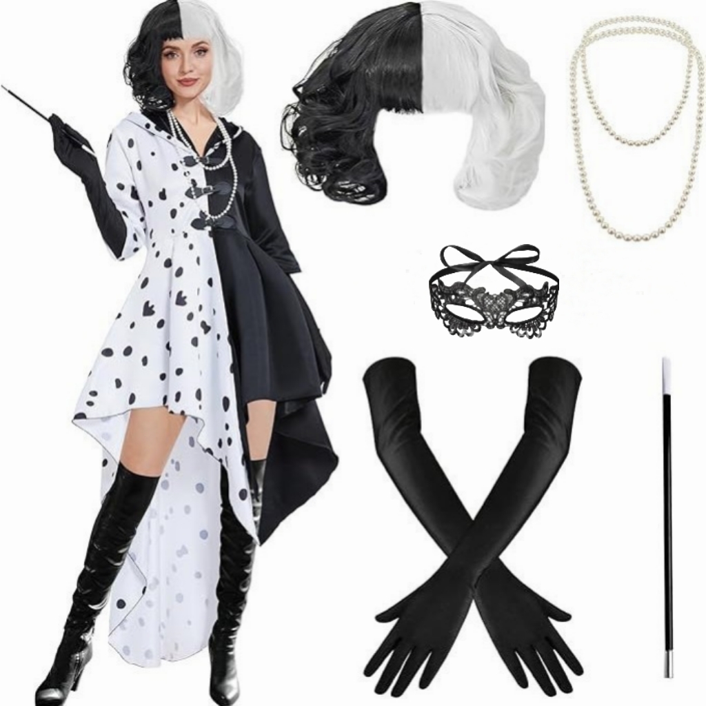 Women Inspired Cruella Cosplay - Black Face Mask Pack review and price