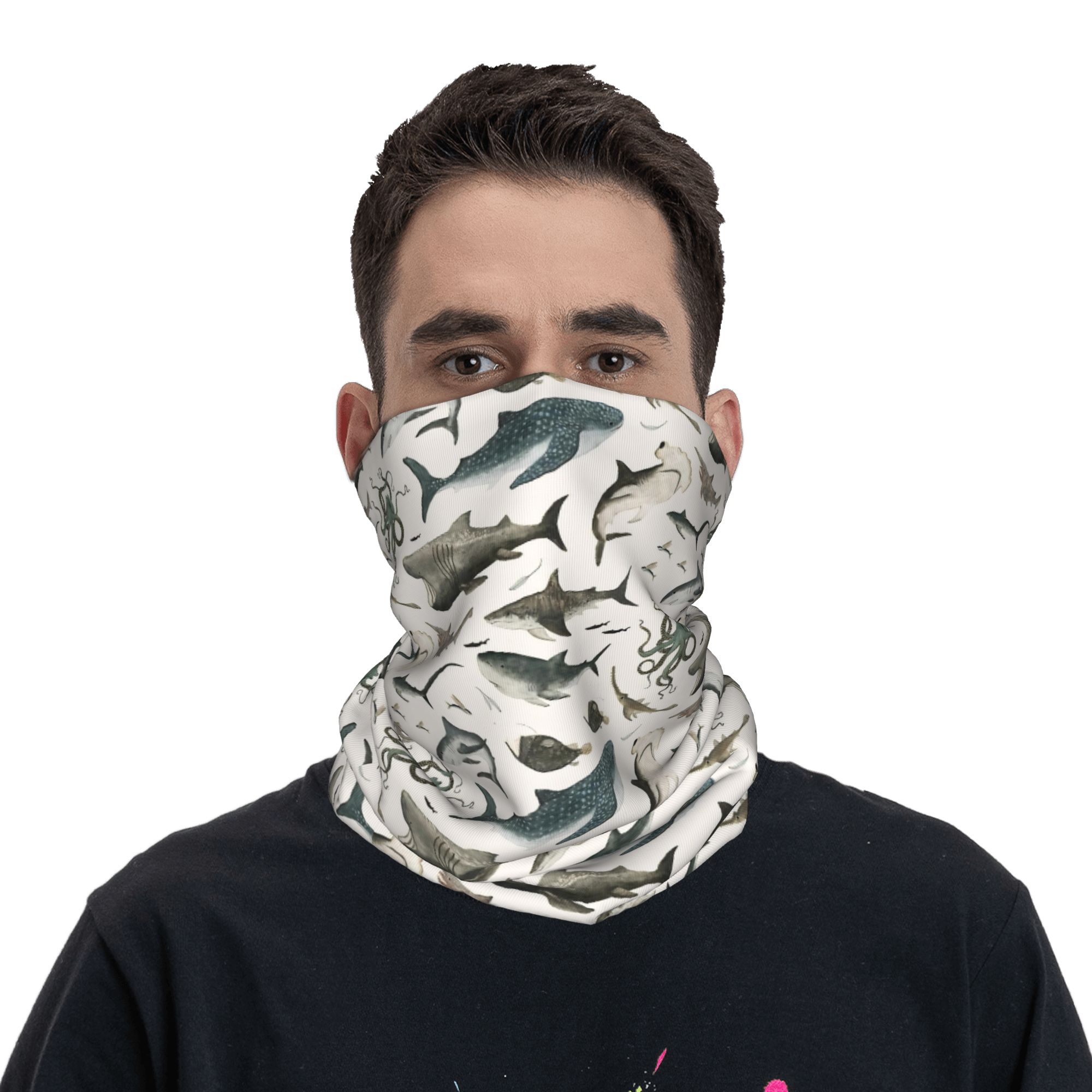 Shark Ocean Animal Sharks Band - Neck Gaiter Face Cover review and price
